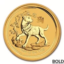 2018 Gold Australian Perth Lunar Dog - 1/10 oz