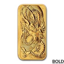 2021 Australia Perth Rectangular Dragon 1 oz Gold BU
