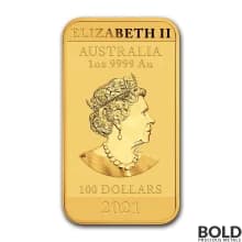 2021 Australia Perth Rectangular Dragon 1 oz Gold BU