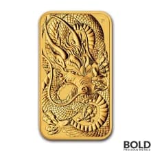 2021 Australia Perth Rectangular Dragon 1 oz Gold BU