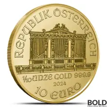 2024 1/10 oz Austrian Philharmonic Gold Coin - Tube of 20 (BU)