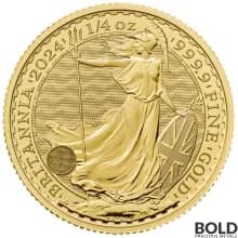 2024 Gold 1/4 oz British Royal Mint Britannia BU