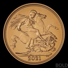 2021 Gold World English Sovereign Queen Elizabeth II