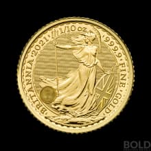 2021 Gold Great Britain Britannia - 1/10 oz