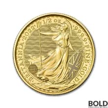 2022 Gold Great Britain Britannia - 1/2 oz