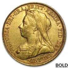 Gold Great Britain Queen Victoria Sovereign - Old Head