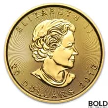 2016 Gold Canada Maple Leaf - 1/2 oz