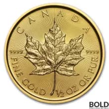 2018 Gold Canadian Maple Leaf - 1/2 oz