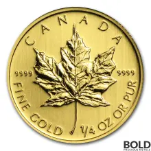 Gold Canadian Maple Leaf *Random Date* - 1/4 oz