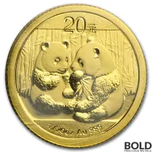 Gold Chinese Panda *Random Date* - 1/20 oz