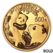 2021 China Panda 30 gram Gold BU