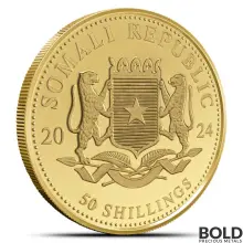 2024 1/25 oz Somalia Elephant Gold Coin (BU)