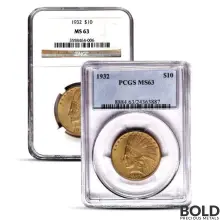 $10 Indian Gold Eagle Coin (MS63, NGC or PCGS)