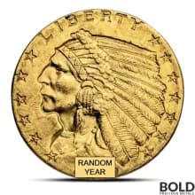 $2.50 Indian Quarter Gold Eagle Coin (BU)