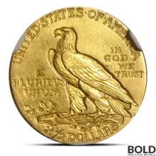 $2.50 Indian Quarter Gold Eagle Coin (MS61, NGC or PCGS, Random)