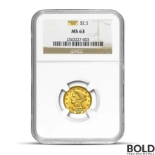 $2.50 Liberty Quarter Gold Eagle (MS63, NGC or PCGS, Random)