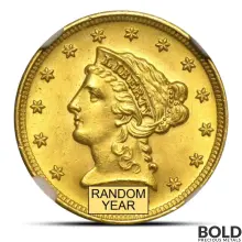 $2.50 Liberty Quarter Gold Eagle (MS63, NGC or PCGS, Random)