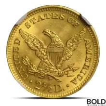 $2.50 Liberty Quarter Gold Eagle (MS63, NGC or PCGS, Random)