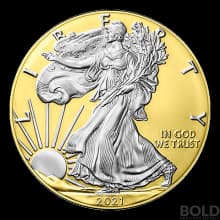 2021 Space Gold American Silver Eagle - 1 oz