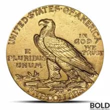 $5 Indian Gold Half Eagle Coin (AU)