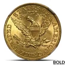 $5 Liberty Gold Half Eagle Coin (MS64, NGC or PCGS)