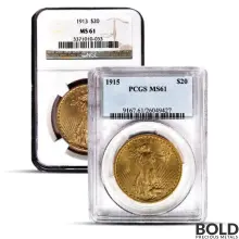$20 Saint Gaudens Gold Coin (MS61, NGC or PCGS)