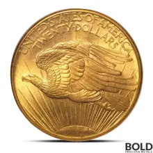 1908 $20 St Gaudens "No Motto" Gold Coin (MS64, NGC or PCGS)