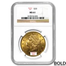 Gold American $20 Liberty - NGC MS61