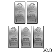 1 Kilo RCM Silver Bar (Lot of 5)