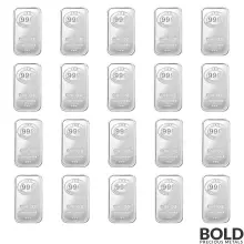 1 oz JBR Silver Bar (Lot of 20)