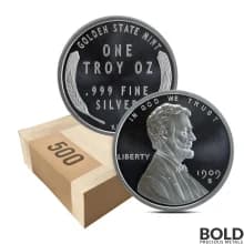 1 oz Lincoln Wheat Cent Silver Round 999 Fine - Box of 500