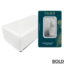 1 oz PAMP Lady Fortuna 45th Anniversary Silver Bar (In Assay) Box of 25