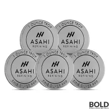 1 oz Asahi Logo Silver Round .999 Fine Silver (Lot of 5)