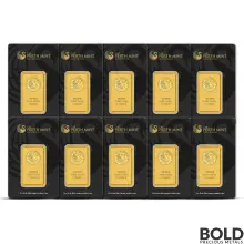 1 oz Perth Mint Gold Bar (Lot of 10)