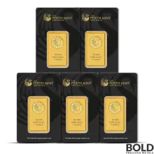 1 oz Perth Mint Gold Bar (Lot of 5)