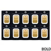 1 oz Rand Refinery Elephant Gold Bar (Lot of 10)