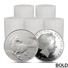 2014 Great Britain Lunar Year of the Horse Silver BU - 100 Pieces in 5 Tube