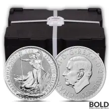 2023 1 oz British Silver Britannia King Charles III Monster Box (500 Coins, BU)