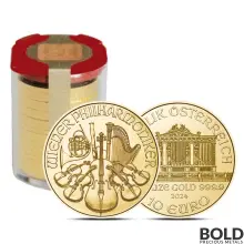 2024 1/10 oz Austrian Philharmonic Gold Coin - Tube of 20 (BU)