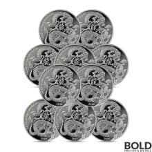 2024 1 oz Asahi Lunar Dragon Silver Round (Lot of 10)