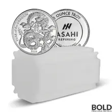 2024 1 oz Asahi Lunar Dragon Silver Round (Roll of 20)
