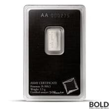 2.5 Gram Valcambi Platinum Bar