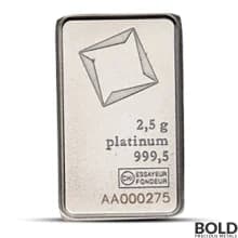 2.5 Gram Valcambi Platinum Bar