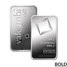 Platinum Bar Valcambi - 100 Gram
