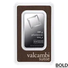 Platinum Bar Valcambi - 100 Gram
