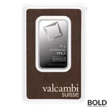 Platinum Bar Valcambi - 50 Gram