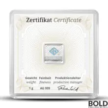 1 Gram Geiger Edelmetalle Square Silver Bar (Capsule)