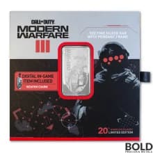 1 oz PAMP MWIII Call of Duty Silver Bar (In Bezel)