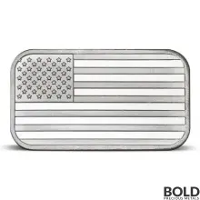 Silver 1 oz SilverTowne Flag Bar