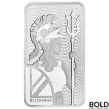 Silver 100 Gram Royal Mint Britannia Bar